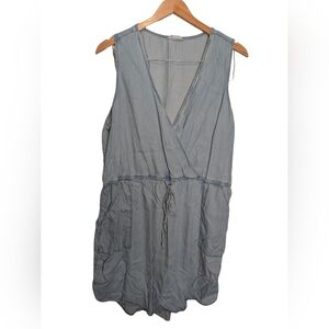 Time &Tru Lyocell Sleeveless W/ Pockets Drawstring Plunge V Neck Dress 2XL